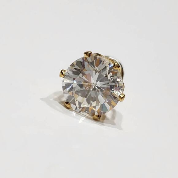 Brilliant Round Cut Stud Earrings 4 CTW 14 kt Gold Plated, Beautiful! - Picture 5 of 12